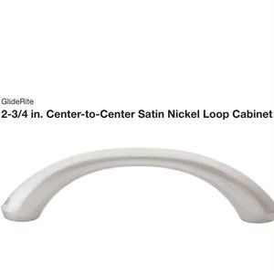 5 PACK NEW GLIDE RITE 2-3/4 in. CENTER-TO-CENTER SATIN NICKEL LOOP CABINET PULL